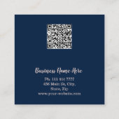 Aangepaste minimalistische moderne QR-code Logo Vierkante Visitekaartje (Achterkant)