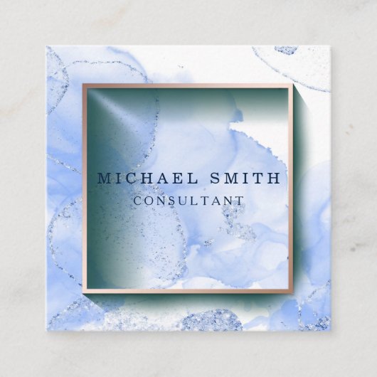 Aangepaste minimalistische moderne QR-code Logo Vierkante Visitekaartje (Voorkant)