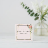 Aangepaste minimalistische moderne QR-code Logo Vierkante Visitekaartje (Staand voorkant)