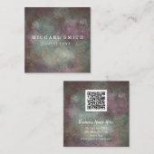 Aangepaste minimalistische moderne QR-code Logo Vierkante Visitekaartje (Voorkant / Achterkant)