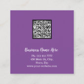Aangepaste minimalistische moderne QR-code Logo Vierkante Visitekaartje (Achterkant)