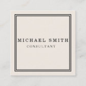 Aangepaste minimalistische moderne QR-code Logo Vierkante Visitekaartje (Voorkant)