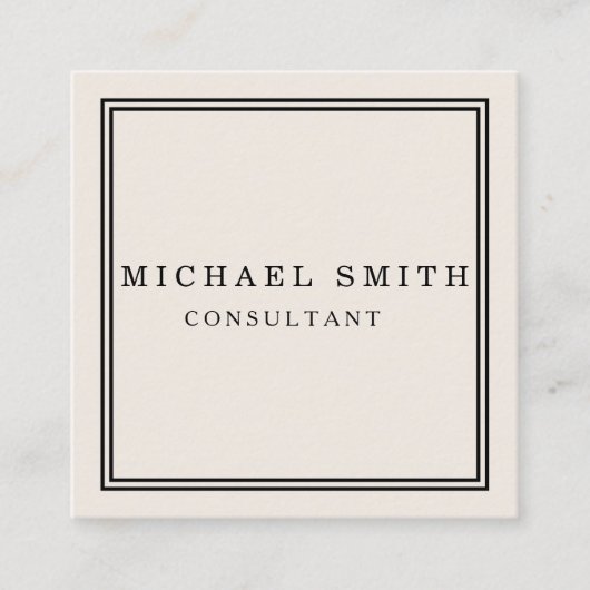 Aangepaste minimalistische moderne QR-code Logo Vierkante Visitekaartje (Voorkant)