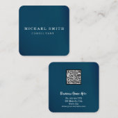 Aangepaste minimalistische moderne QR-code Logo Vierkante Visitekaartje (Voorkant / Achterkant)