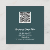 Aangepaste minimalistische moderne QR-code Logo Vierkante Visitekaartje (Achterkant)