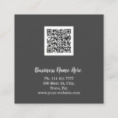 Aangepaste minimalistische moderne QR-code Logo Vierkante Visitekaartje (Achterkant)