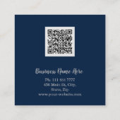Aangepaste minimalistische moderne QR-code Logo Vierkante Visitekaartje (Achterkant)