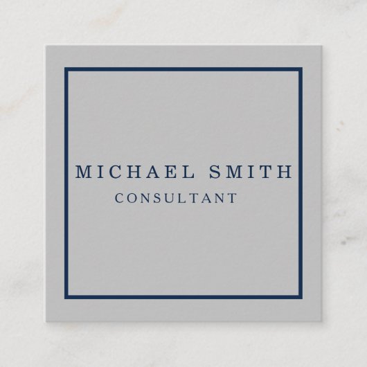 Aangepaste minimalistische moderne QR-code Logo Vierkante Visitekaartje (Voorkant)