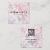 Aangepaste minimalistische moderne QR-code Logo Vierkante Visitekaartje (Voorkant / Achterkant)