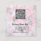 Aangepaste minimalistische moderne QR-code Logo Vierkante Visitekaartje (Achterkant)