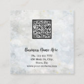 Aangepaste minimalistische moderne QR-code Logo Vierkante Visitekaartje (Achterkant)