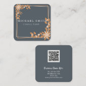 Aangepaste minimalistische moderne QR-code Logo Vierkante Visitekaartje (Voorkant / Achterkant)