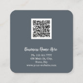 Aangepaste minimalistische moderne QR-code Logo Vierkante Visitekaartje (Achterkant)