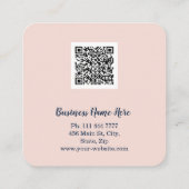 Aangepaste minimalistische moderne QR-code Logo Vierkante Visitekaartje (Achterkant)