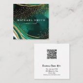 Aangepaste minimalistische moderne QR-code Logo Vierkante Visitekaartje (Voorkant / Achterkant)