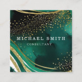 Aangepaste minimalistische moderne QR-code Logo Vierkante Visitekaartje (Voorkant)