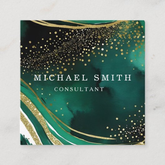 Aangepaste minimalistische moderne QR-code Logo Vierkante Visitekaartje (Voorkant)