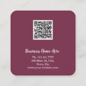 Aangepaste minimalistische moderne QR-code Logo Vierkante Visitekaartje (Achterkant)