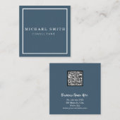 Aangepaste minimalistische moderne QR-code Logo Vierkante Visitekaartje (Voorkant / Achterkant)