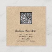 Aangepaste minimalistische moderne QR-code Logo Vierkante Visitekaartje (Achterkant)