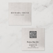 Aangepaste minimalistische moderne QR-code Logo Vierkante Visitekaartje (Voorkant / Achterkant)