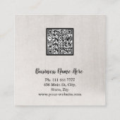 Aangepaste minimalistische moderne QR-code Logo Vierkante Visitekaartje (Achterkant)