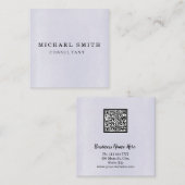 Aangepaste minimalistische moderne QR-code Logo Vierkante Visitekaartje (Voorkant / Achterkant)
