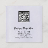 Aangepaste minimalistische moderne QR-code Logo Vierkante Visitekaartje (Achterkant)