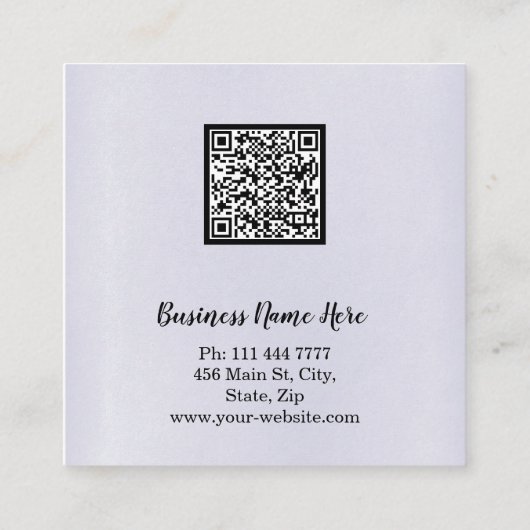 Aangepaste minimalistische moderne QR-code Logo Vierkante Visitekaartje (Achterkant)