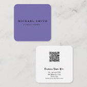 Aangepaste minimalistische moderne QR-code Logo Vierkante Visitekaartje (Voorkant / Achterkant)