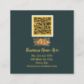 Aangepaste minimalistische moderne QR-code Logo Vierkante Visitekaartje (Achterkant)