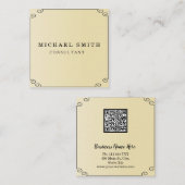 Aangepaste minimalistische moderne QR-code Logo Vierkante Visitekaartje (Voorkant / Achterkant)