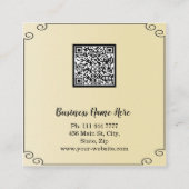 Aangepaste minimalistische moderne QR-code Logo Vierkante Visitekaartje (Achterkant)