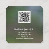 Aangepaste minimalistische moderne QR-code Logo Vierkante Visitekaartje (Achterkant)
