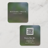 Aangepaste minimalistische moderne QR-code Logo Vierkante Visitekaartje (Voorkant / Achterkant)