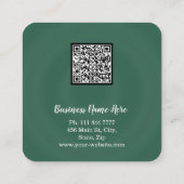 Aangepaste minimalistische moderne QR-code Logo Vierkante Visitekaartje (Achterkant)