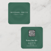Aangepaste minimalistische moderne QR-code Logo Vierkante Visitekaartje (Voorkant / Achterkant)
