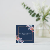 Aangepaste minimalistische moderne QR-code Logo Vierkante Visitekaartje (Staand voorkant)