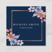 Aangepaste minimalistische moderne QR-code Logo Vierkante Visitekaartje (Voorkant)