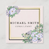 Aangepaste minimalistische moderne QR-code Logo Vierkante Visitekaartje (Voorkant)