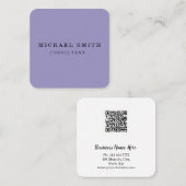 Aangepaste minimalistische moderne QR-code Logo Vierkante Visitekaartje (Voorkant / Achterkant)
