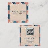 Aangepaste minimalistische moderne QR-code Logo Vierkante Visitekaartje (Voorkant / Achterkant)