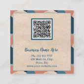 Aangepaste minimalistische moderne QR-code Logo Vierkante Visitekaartje (Achterkant)