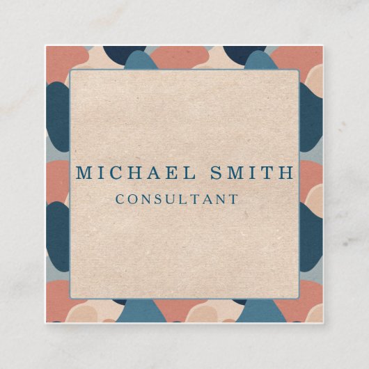 Aangepaste minimalistische moderne QR-code Logo Vierkante Visitekaartje (Voorkant)