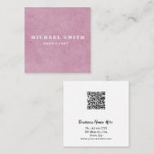 Aangepaste minimalistische moderne QR-code Logo Vierkante Visitekaartje (Voorkant / Achterkant)