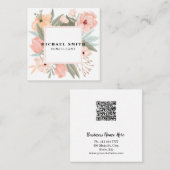 Aangepaste minimalistische moderne QR-code Logo Vierkante Visitekaartje (Voorkant / Achterkant)