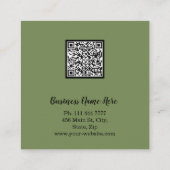 Aangepaste minimalistische moderne QR-code Logo Vierkante Visitekaartje (Achterkant)