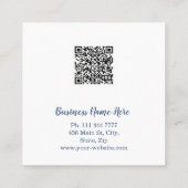 Aangepaste minimalistische moderne QR-code Logo Vierkante Visitekaartje (Achterkant)