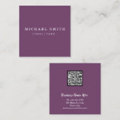 Aangepaste minimalistische moderne QR-code Logo Vierkante Visitekaartje (Voorkant / Achterkant)