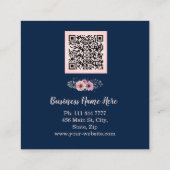 Aangepaste minimalistische moderne QR-code Logo Vierkante Visitekaartje (Achterkant)